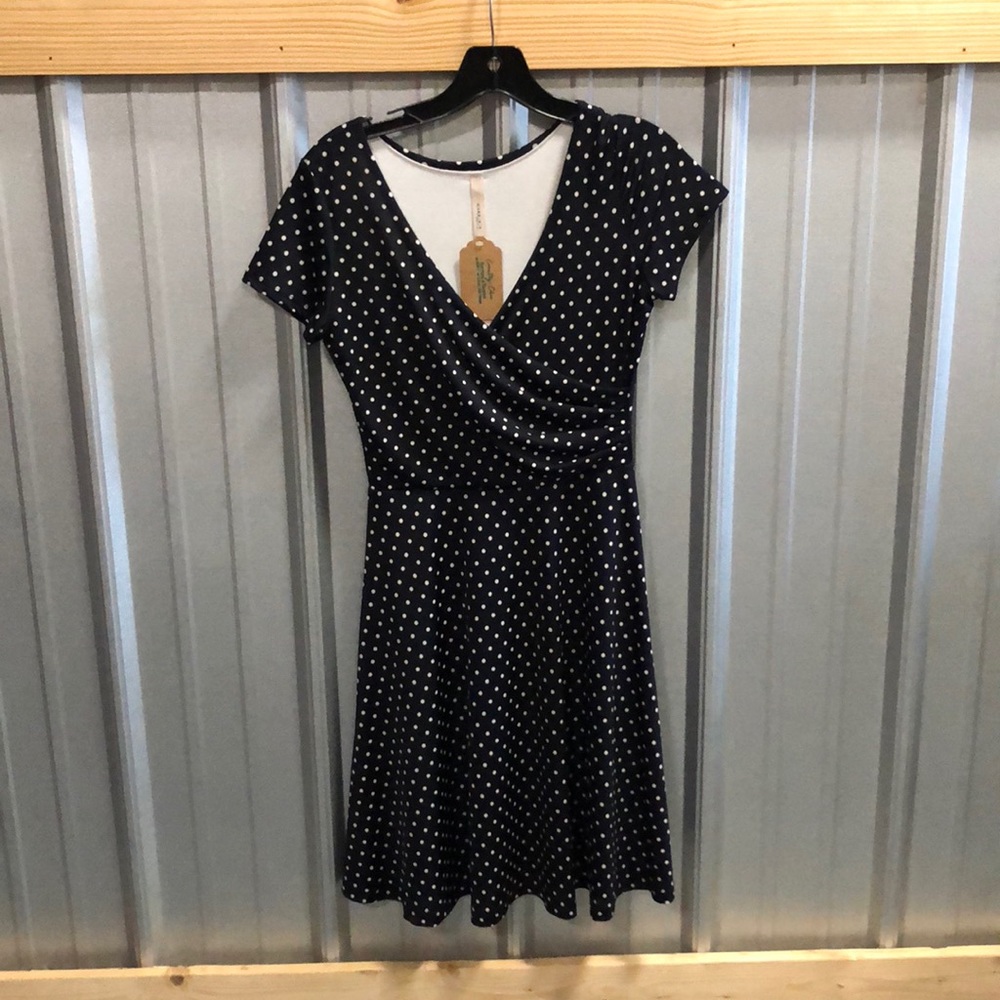 Dark navy dot dress